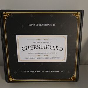 Beautiful SMiRLY Premium Bamboo Cheeseboard and Serving Cutlery - NEW W/TAGS